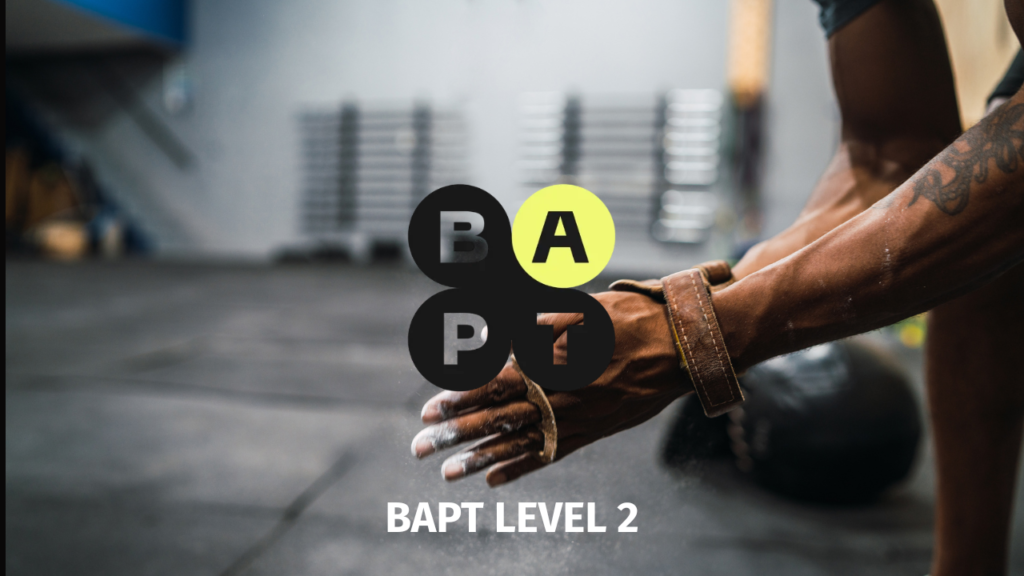 BAPT level 2 training banner met het Bapt Be logo en cursusinhoud